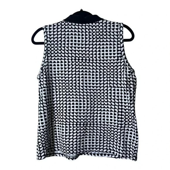 2028. PRIMA COTTON SLEEVELESS COLLARED 1/4 ZIP TOP SEE MEASUREMENTS FOR SIZE - Picture 6 of 8